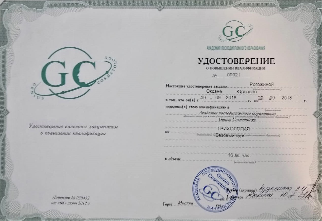 Сертификат 062