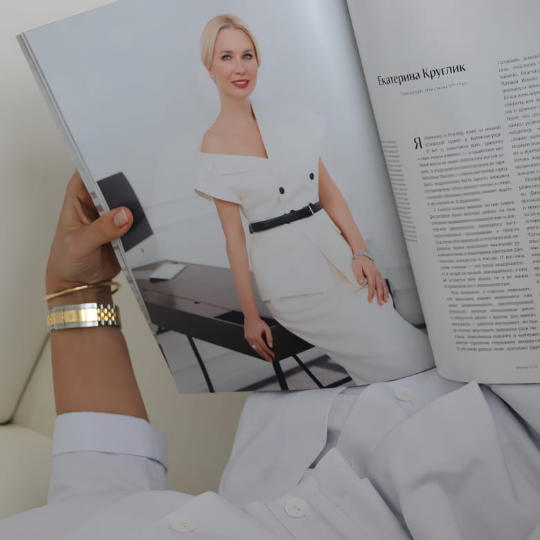 «6 громких имен в косметологии»: Екатерина Владимировна Круглик в специальном проекте журнала «Москвичка» 01