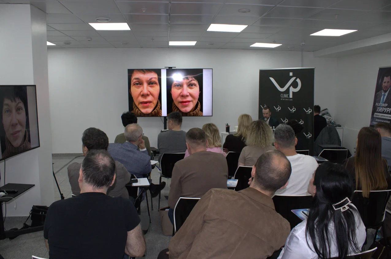 Авторская школа Сергея Викторовича посвященная сочетанным операциям в периорбитальной зоне и средней трети лица — эндоскопии и блефаропластике. 01