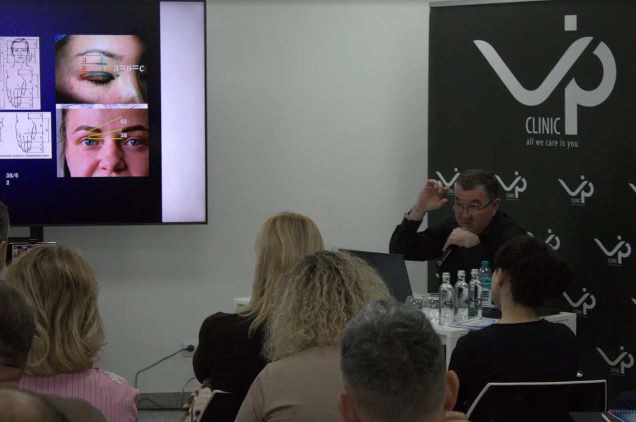 Авторская школа Сергея Викторовича посвященная сочетанным операциям в периорбитальной зоне и средней трети лица — эндоскопии и блефаропластике. 02